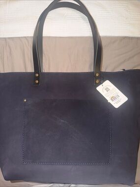 NWT Oversized Zippered VelvetBlue Tote